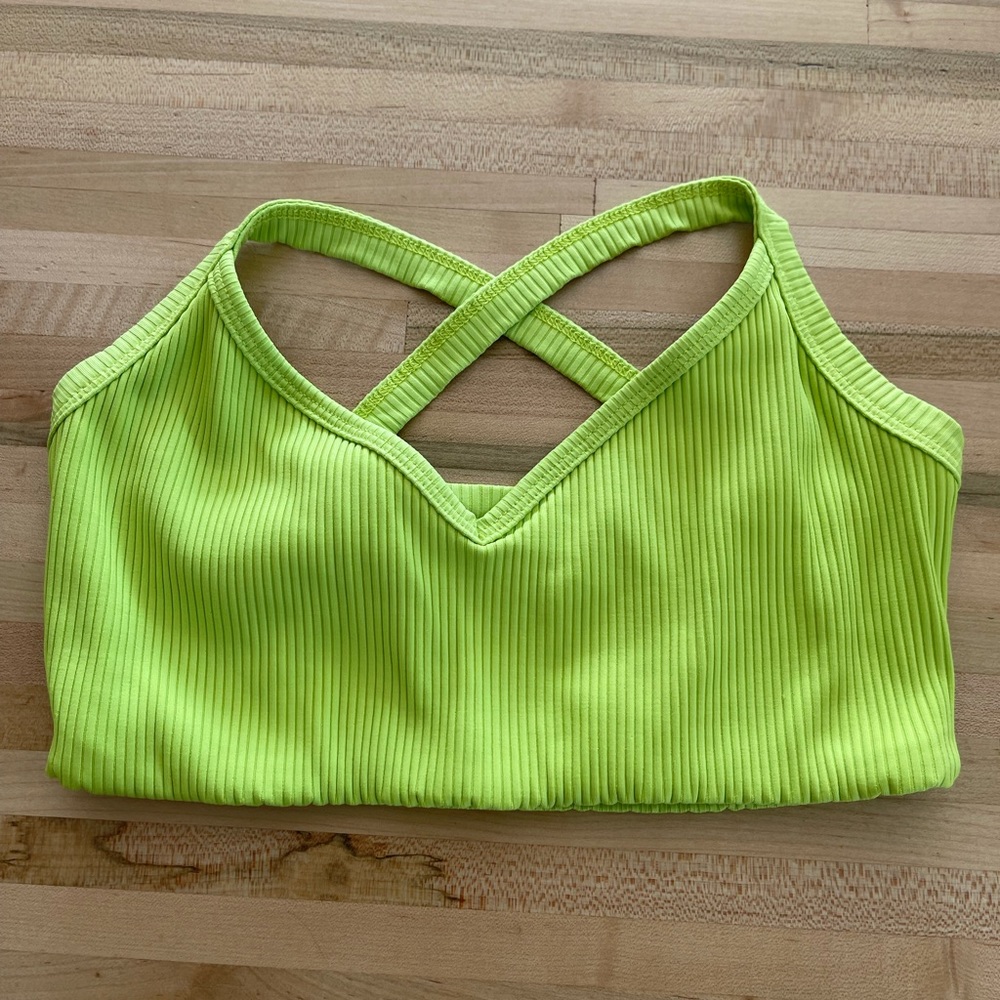 Lime green sports bra